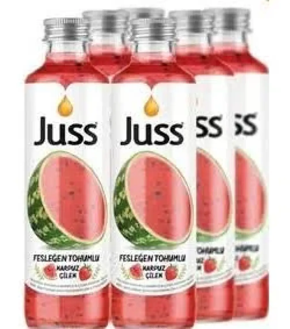 Juss Fesleğen Tohumlu Karpuz Çilek Aromalı Meyve Suyu 6'lı 250 ML