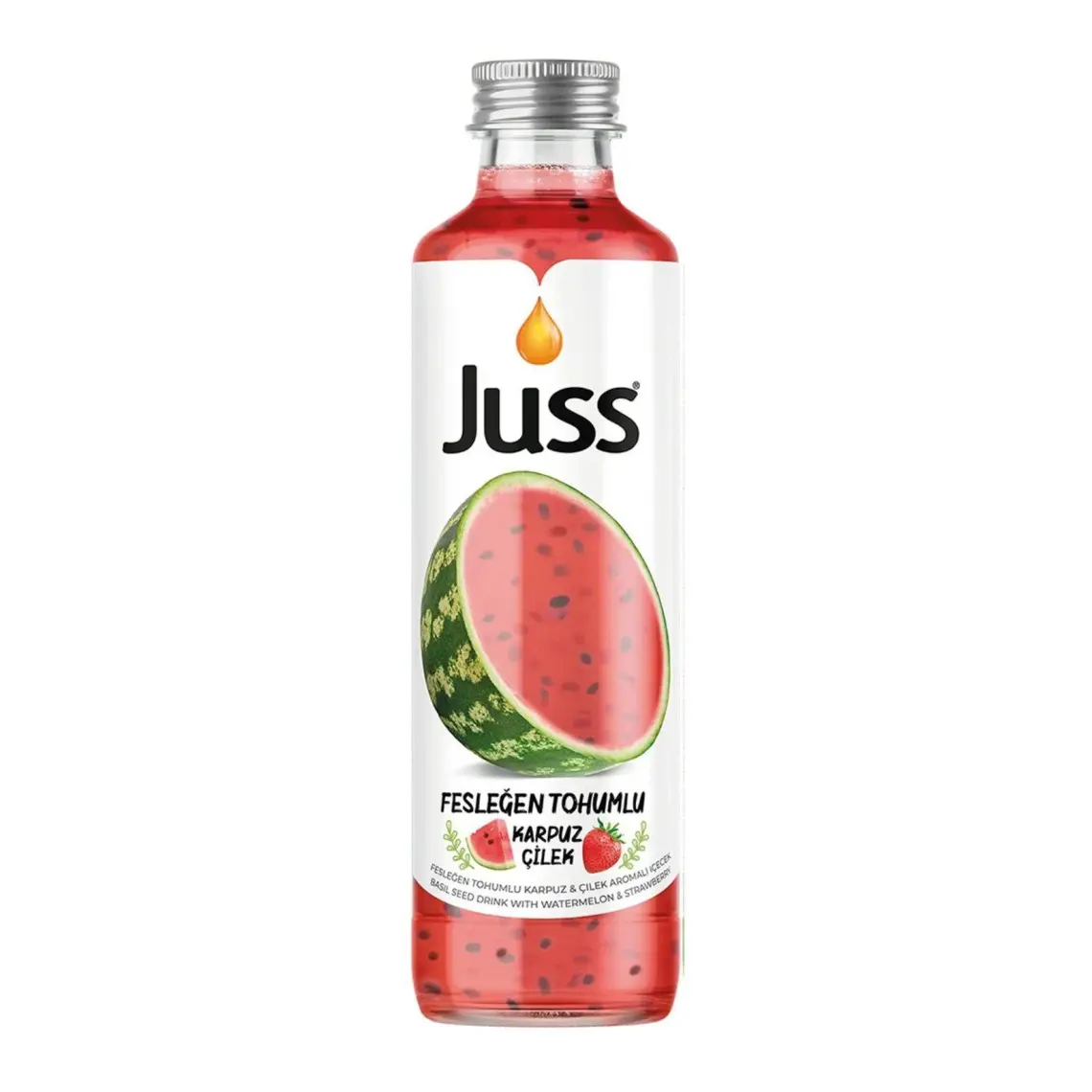 Juss Fesleğen Tohumlu Karpuz Çilek Aromalı Meyve Suyu 6'lı 250 ML
