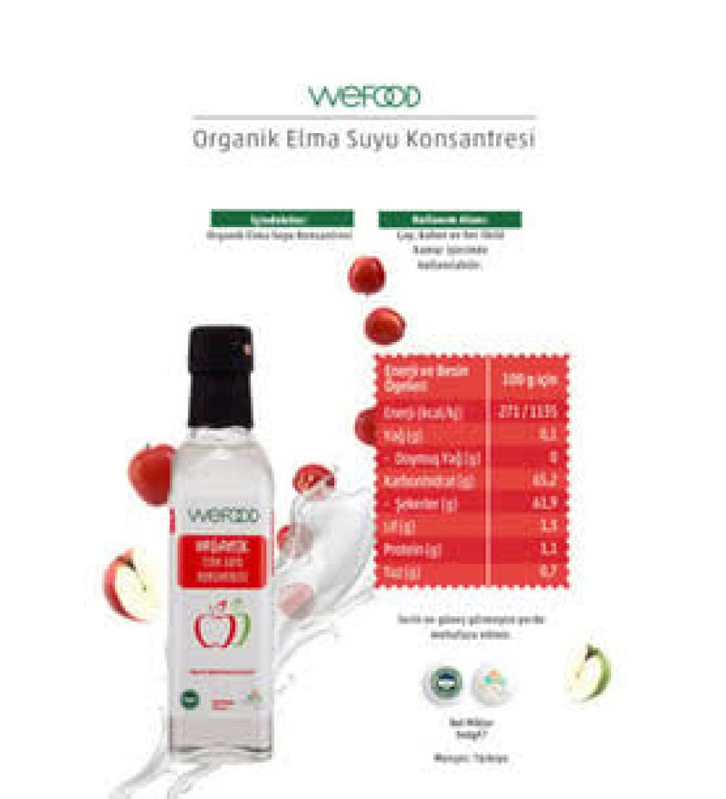 Wefood Organik Elma Suyu Konsantresi 340 gr 2'li