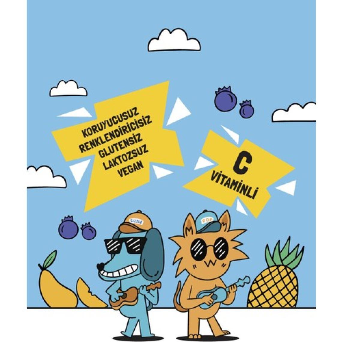 Sızzle-Pop Dancıng Frıends Ananas Mango Yabanmersini Meyve Suyu 200 ml x 8 Adet