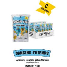 Sızzle-Pop Dancıng Frıends Ananas Mango Yabanmersini Meyve Suyu 200 ml x 8 Adet