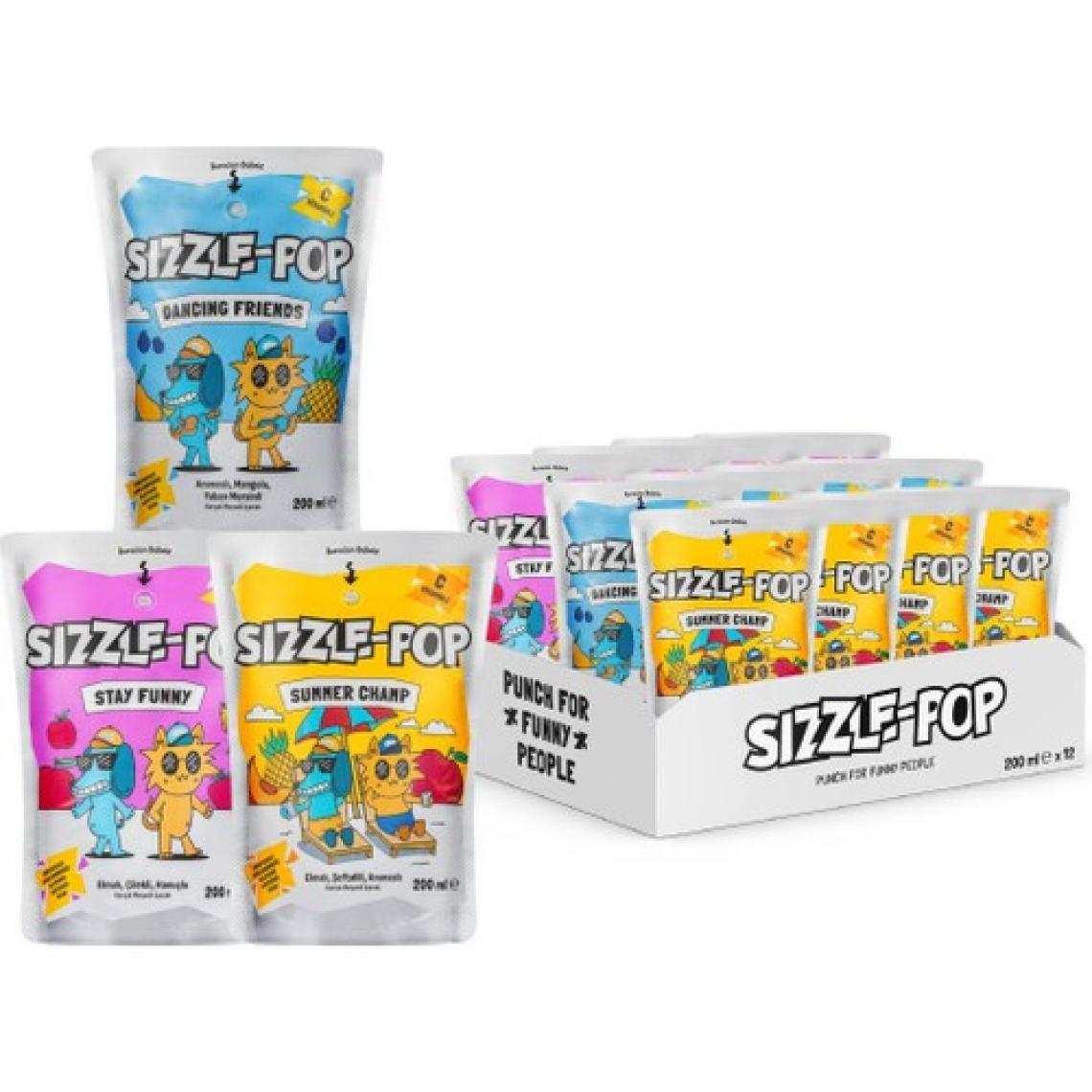SIZZLE-POP Efsane 3’lü Summer Champ, Dancing Friends, Stay Funny x 3 Tat, 12 Adet