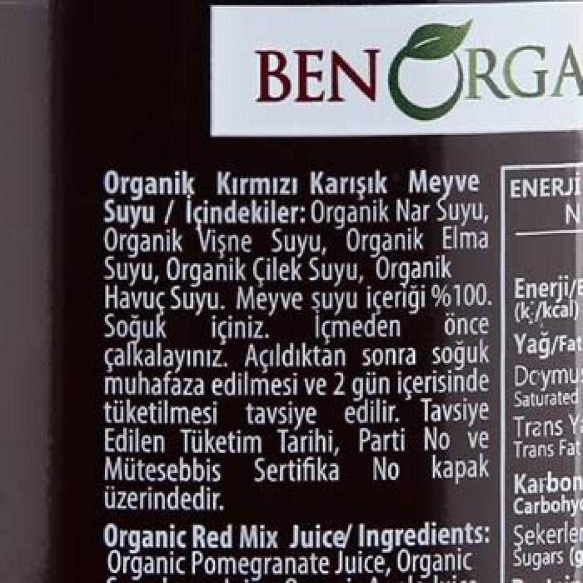 Benorganic Karışık Meyve Suyu 946 ml