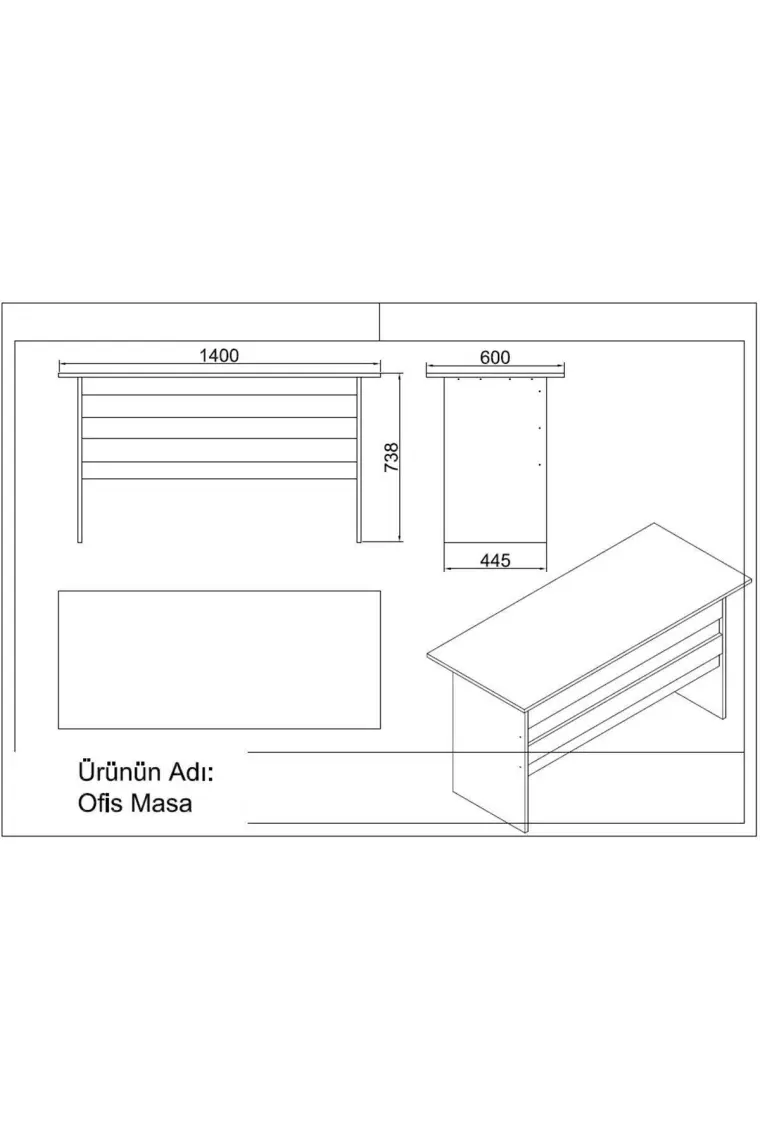 Yurudesign Vario ABF Ofis Büro Masa Takımı 3 Renk