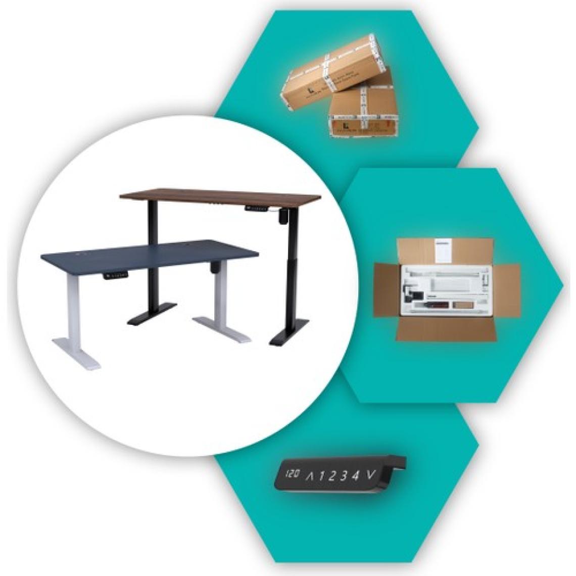 Karr Office O-Flex Tek Motorlu Elektrikli Yükseklik Ayarlı Masa - 120x60 - Pasifik Mavi