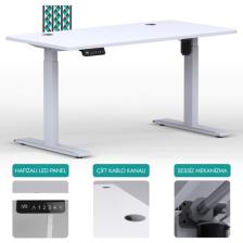 Karr Office O-Flex Tek Motorlu Elektrikli Yükseklik Ayarlı Masa - 120x60 - Beyaz