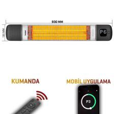 Smarty-wl Infrared Elektrikli Isıtıcı Akıllı Ip55 Su Geçirmez Duvar Cafe Tipi Dış Mekan 2500w