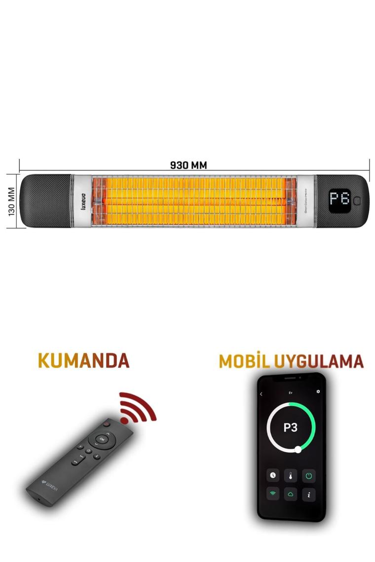 Smarty-wl Infrared Elektrikli Isıtıcı Akıllı Ip55 Su Geçirmez Duvar Cafe Tipi Dış Mekan 2500w