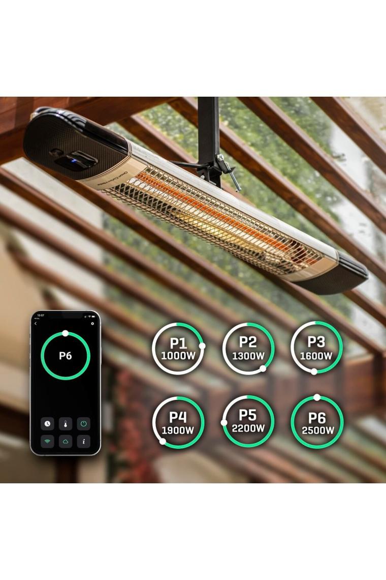 Smarty-wl Infrared Elektrikli Isıtıcı Akıllı Ip55 Su Geçirmez Duvar Cafe Tipi Dış Mekan 2500w
