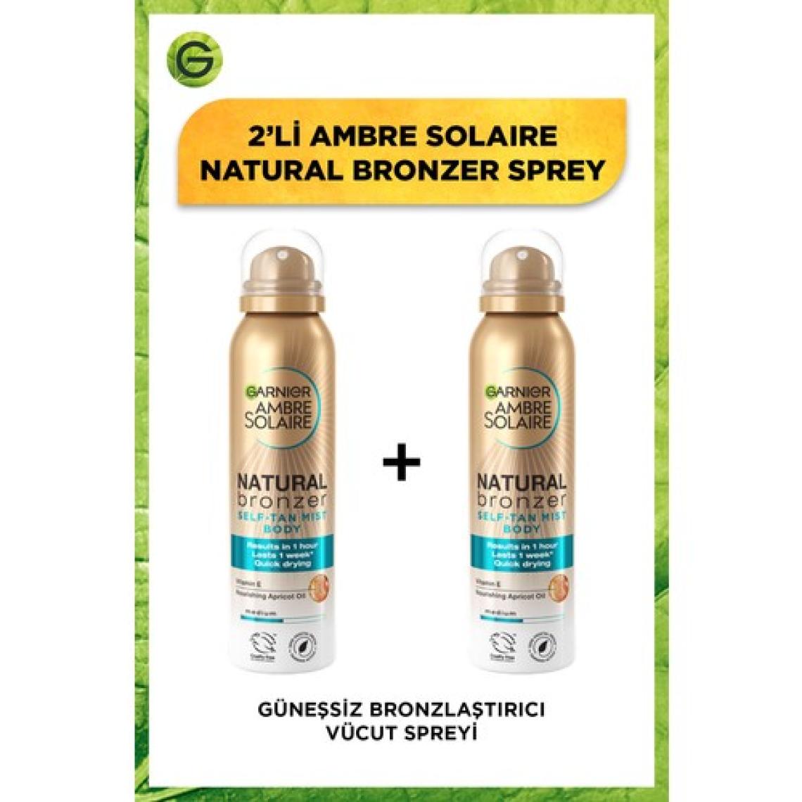 Garnier Ambre Solaire 2'li Natural Bronzer Güneşsiz Bronzlaştırıcı Sprey 150ML Seti