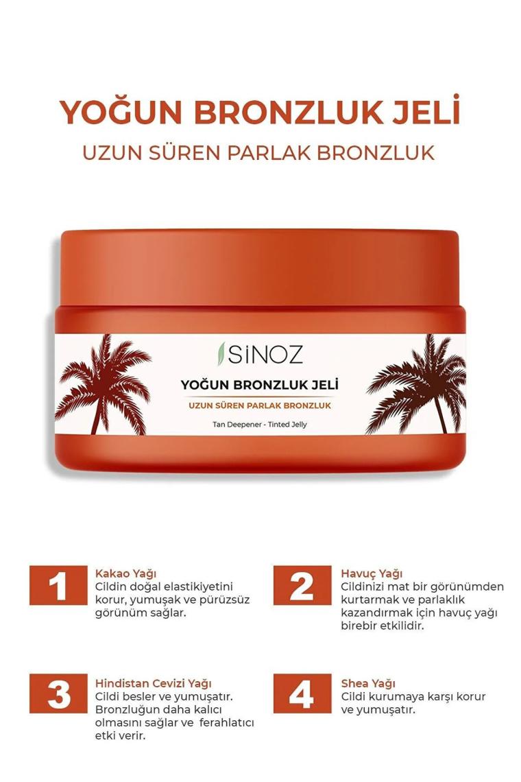 Yoğun Bronzlaştırıcı Jel 200 ml Hindistan Cevizi Kakao Havuç Yağı Içeren
