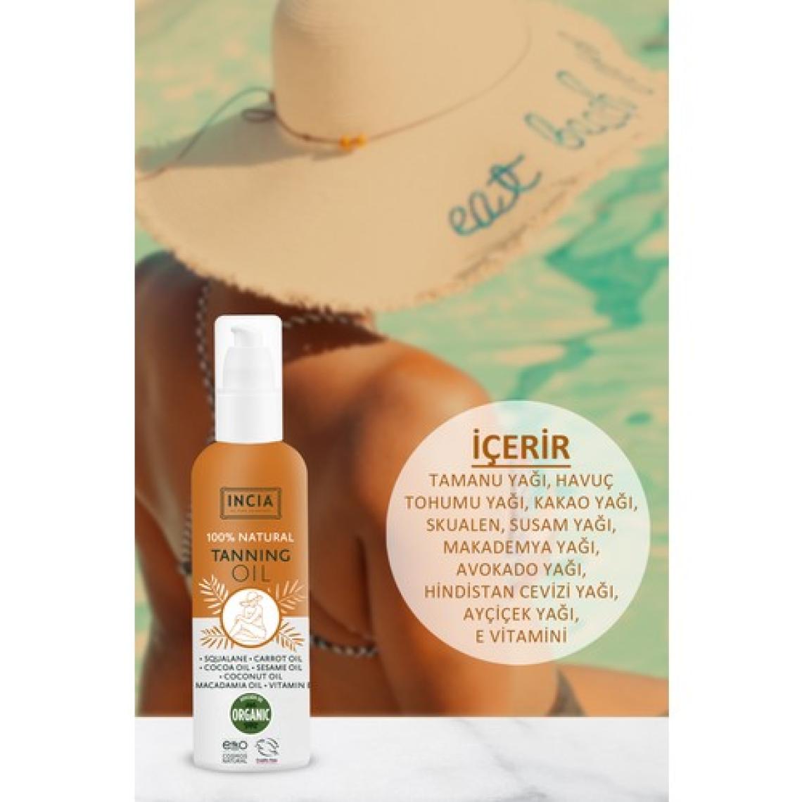INCIA %100 Doğal Bronzlaştırıcı Yağ Organik Avokado Yağı Yoğun Bronzlaştırıcı Kakao Havuç Susam 150 ml