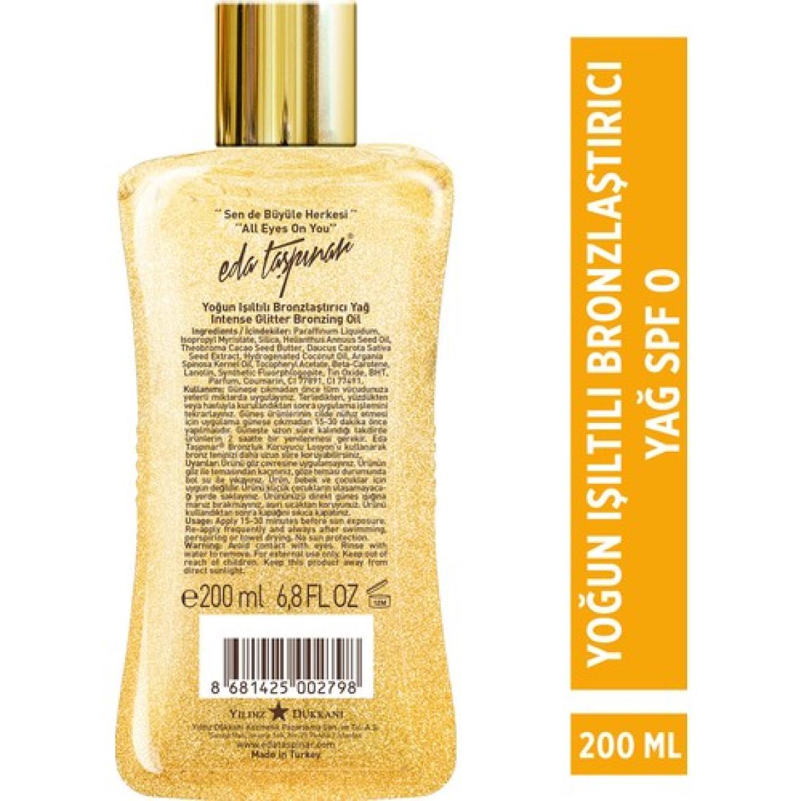 Eda Taşpınar Yoğun Işıltılı Bronzlaştırıcı Yağ SPF 0 200 ml