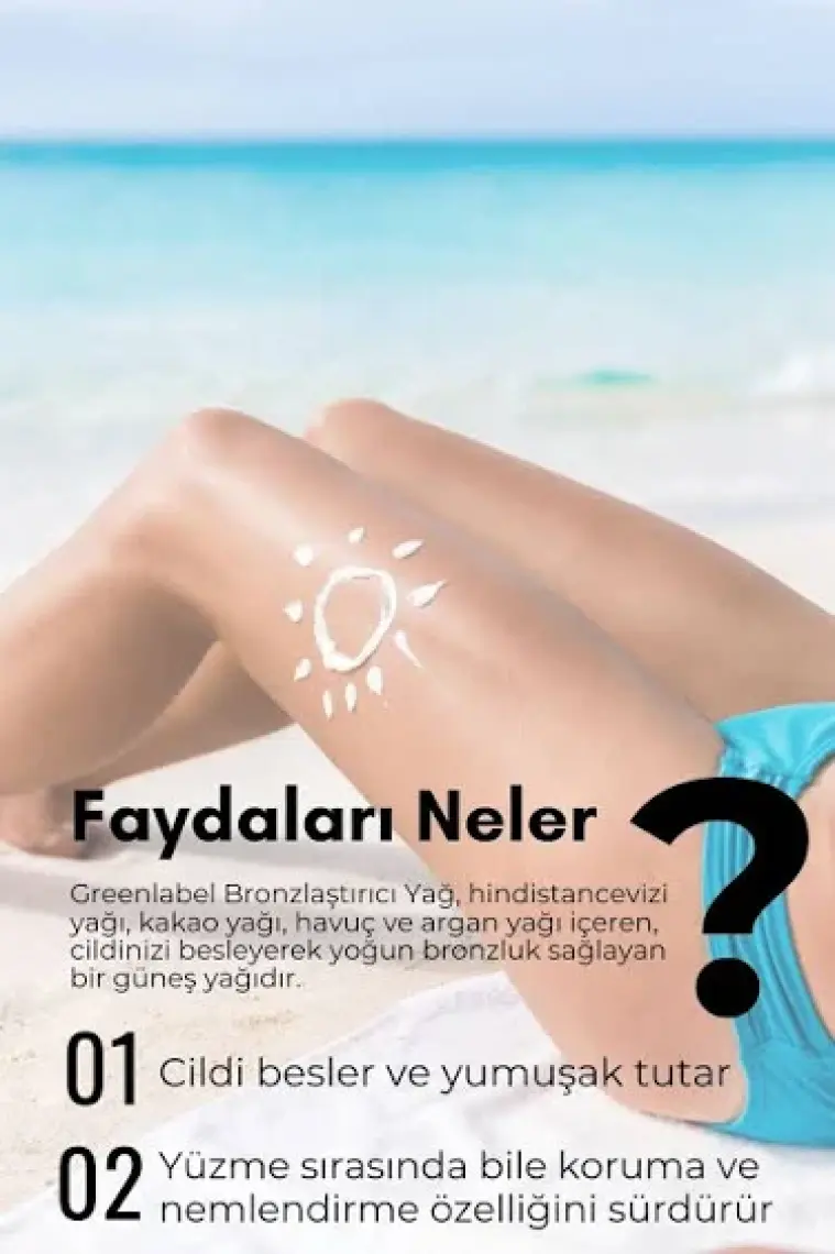 Greenlabel Bronzlaştırıcı Havuç, Kakao ve Hindistan Cevizi Yağı İçeren Bronzing Capsul Oil 100 ml
