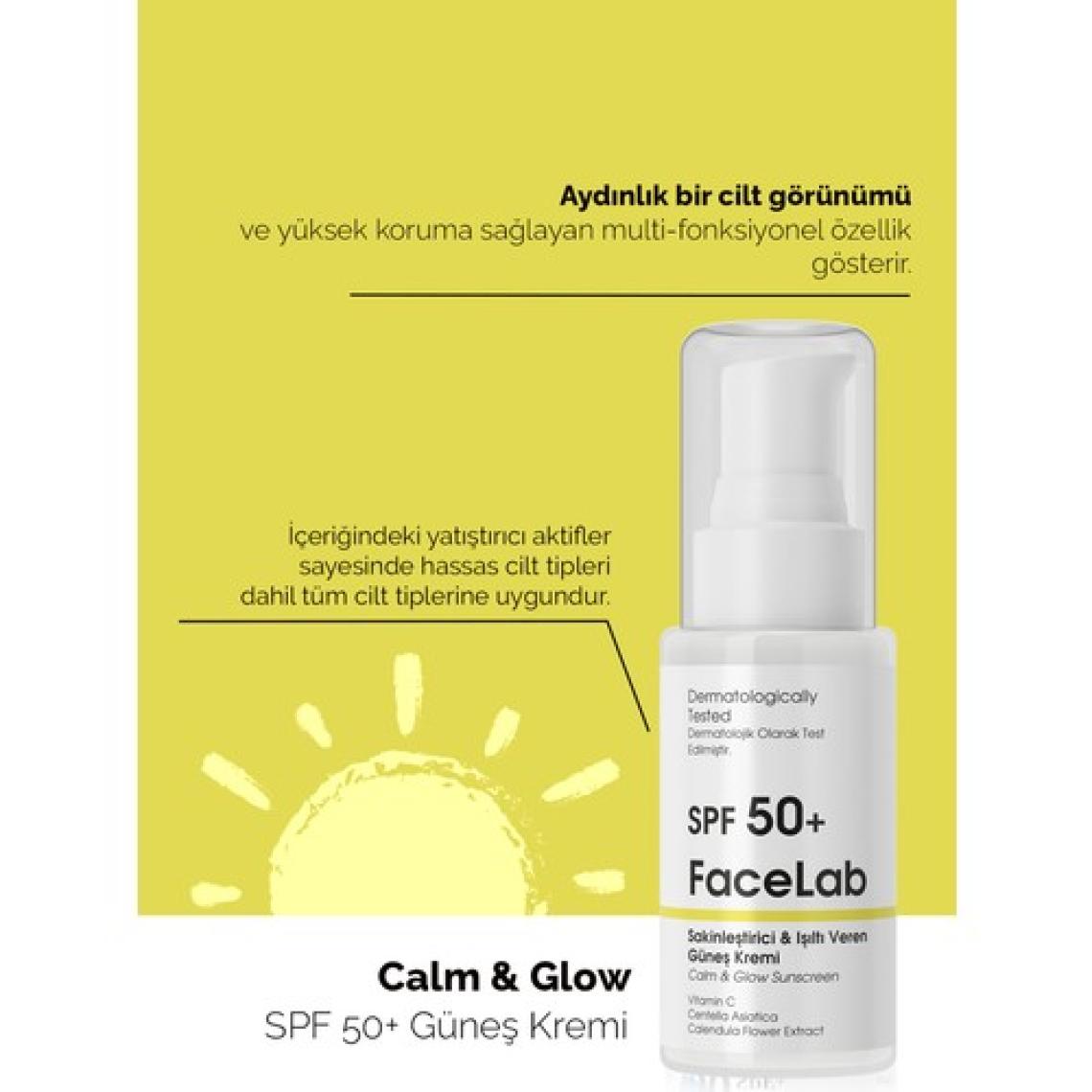 Facelab Sakinleştirici ve Işıltı Veren C Vitamini ve Centella Içerikli Spf 50+ Güneş Kremi 50 ml
