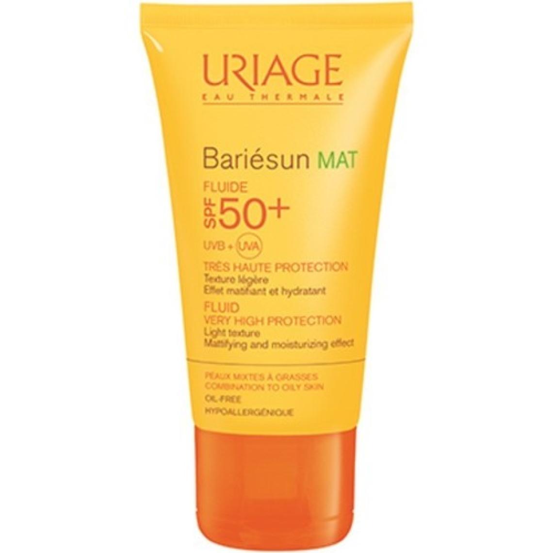 Urıage Bariesun MAT Fluid Spf 50+ 50 ml Karma ve Yağlı Ciltler için Yüksek korumalı Güneş Kremi  Spf 50+