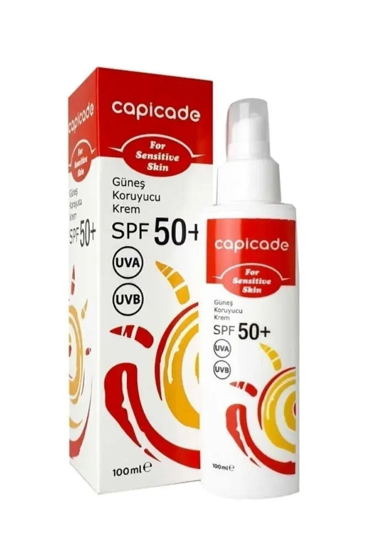 Capicade SPF50+ Güneş Koruyucu Krem 100ml - Kızarık Eğilimli ve Hassas Ciltler