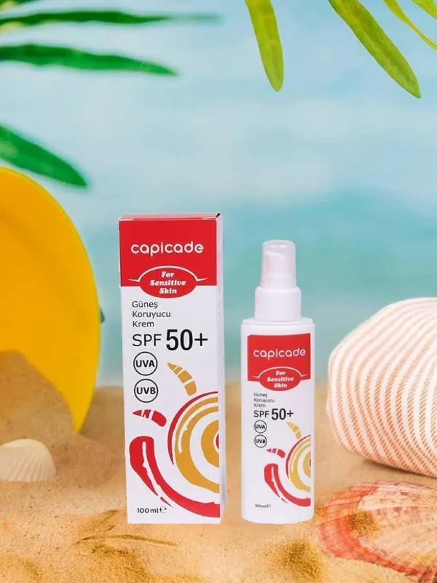 Capicade SPF50+ Güneş Koruyucu Krem 100ml - Kızarık Eğilimli ve Hassas Ciltler