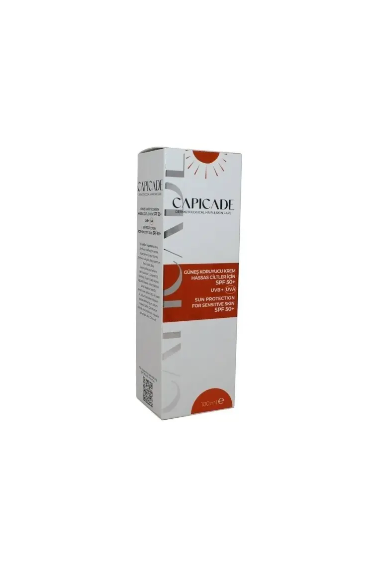 Capicade SPF50+ Güneş Koruyucu Krem 100ml - Kızarık Eğilimli ve Hassas Ciltler