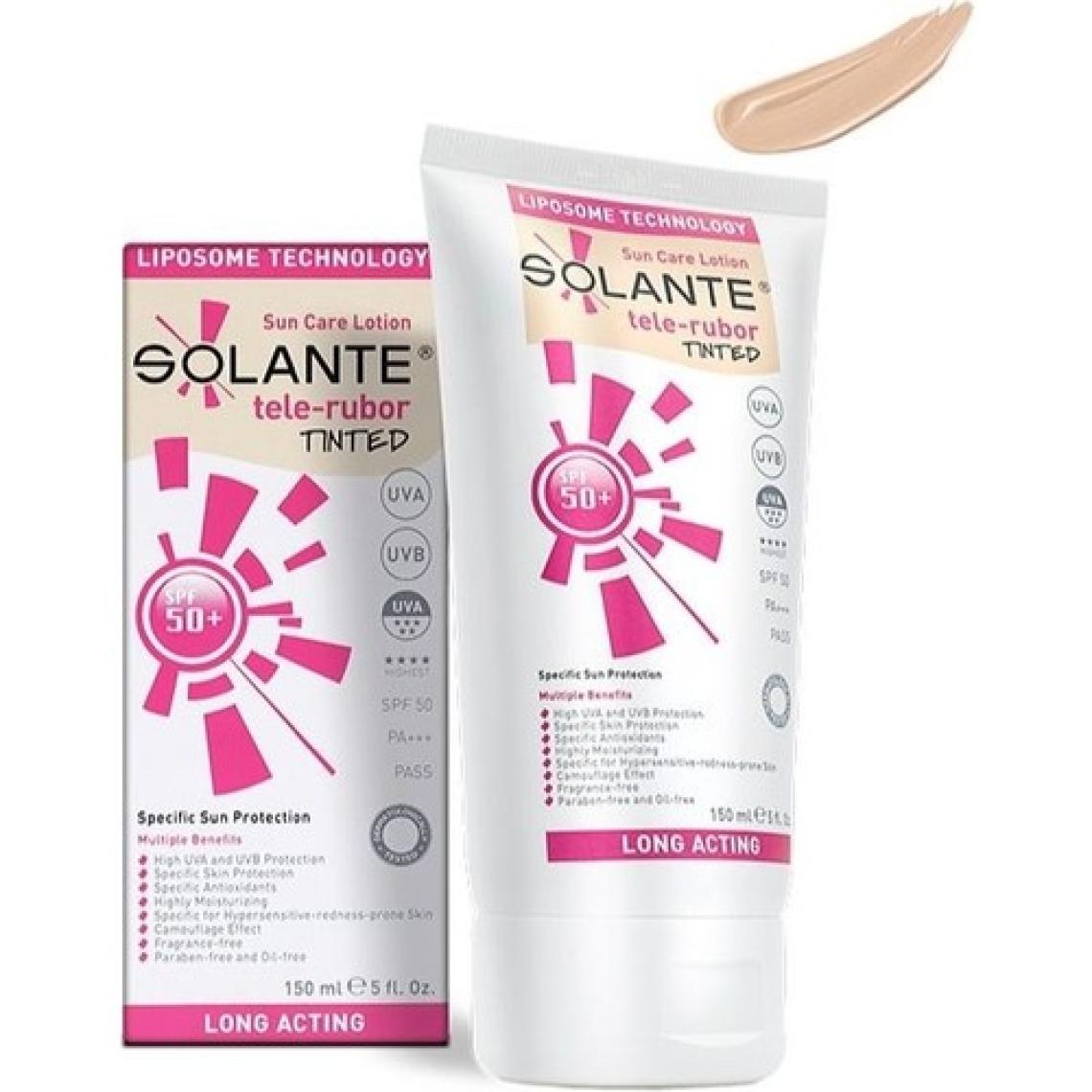 Solante Telerubor Tinted Sun Care Lotion SPF50+ 150ml - Kızarıklık Sorunlu Ciltler İçin Renkli Güneş Koruyucu