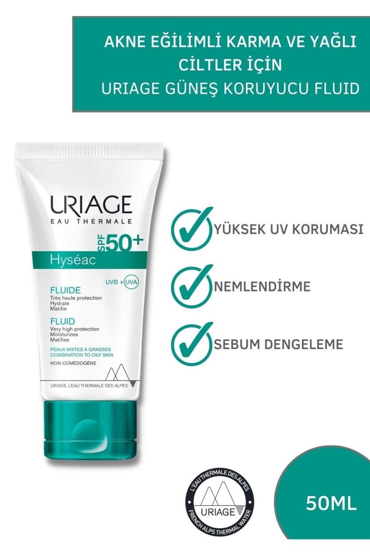 Hyseac Fluide Spf50+ 50 Ml Akne Eğilimli Karma Ve Yağlı Ciltlere Özel Güneş Koruyucu 50+