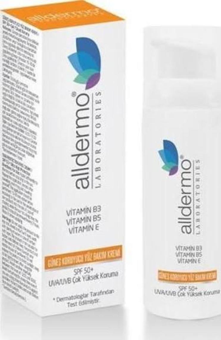 Alldermo Güneş Koruyucu Yüz Bakım Kremi Spf 50+ 50 ml