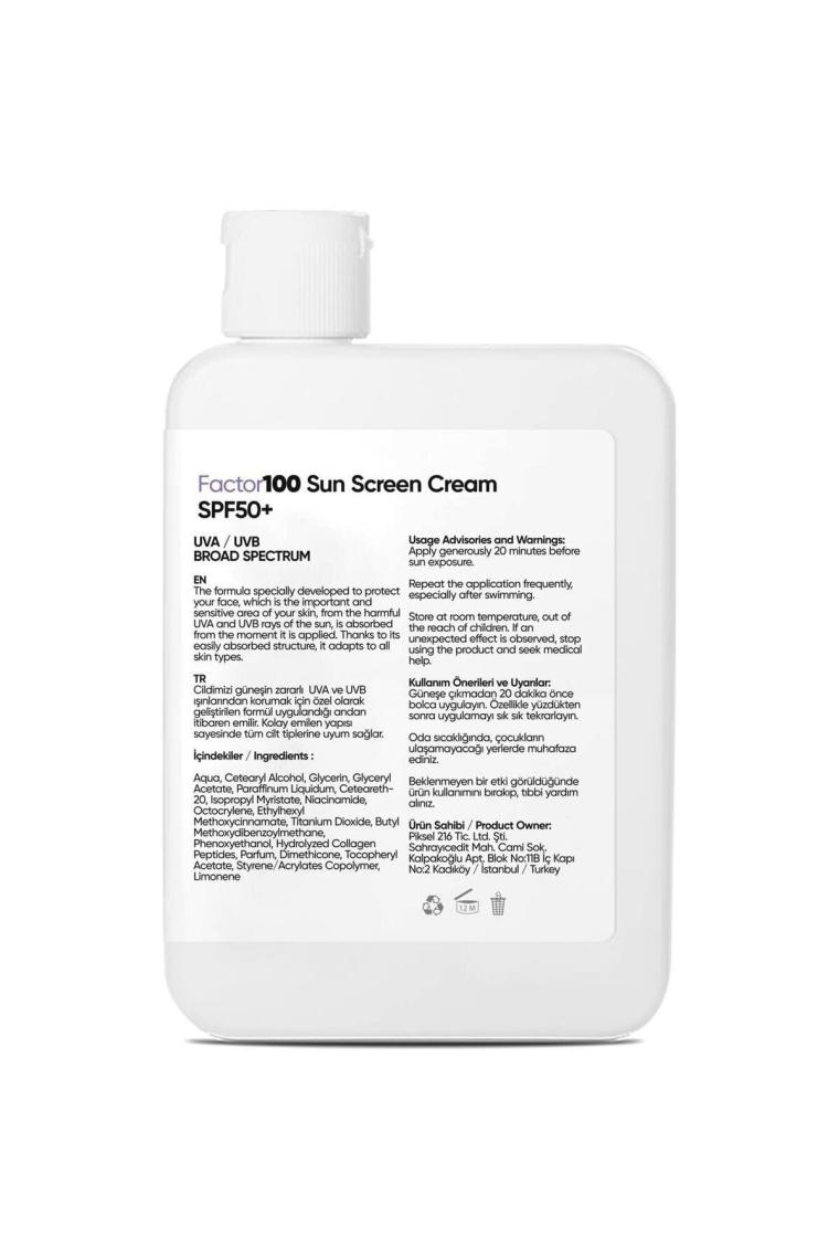 Factor 100 Güneş Kremi Spf50 100 ml