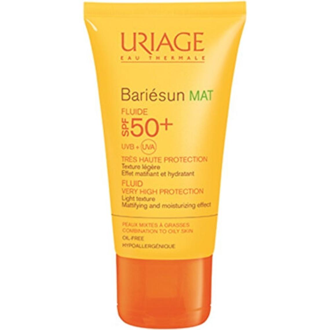 Urıage Bariesun MAT Fluid Spf 50+ 50 ml Karma ve Yağlı Ciltler için Yüksek korumalı Güneş Kremi  Spf 50+