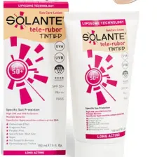 Solante Telerubor Renkli Güneş Losyonu SPF50+ - Hassas Ciltler İçin Yüksek UVA-UVB Koruma ve Antioksidan Etkisi, 150 ml