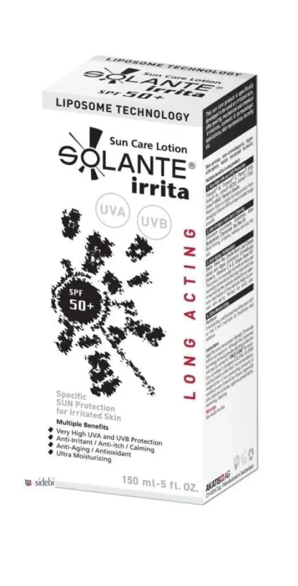 Solante Irrita Spf 50 Hassas Cilt Güneş Koruyucu Losyon 150Ml  ( İrriyasyonlu Uygulamalarda )