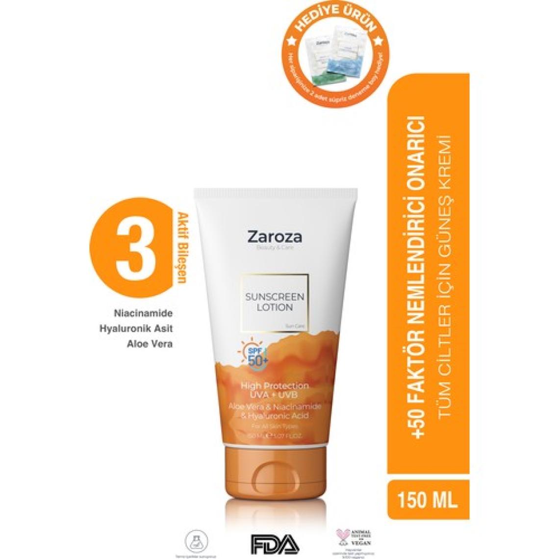 Zaroza Güneş Koruyucu 50+ Spf Her Cilt Tipi Için