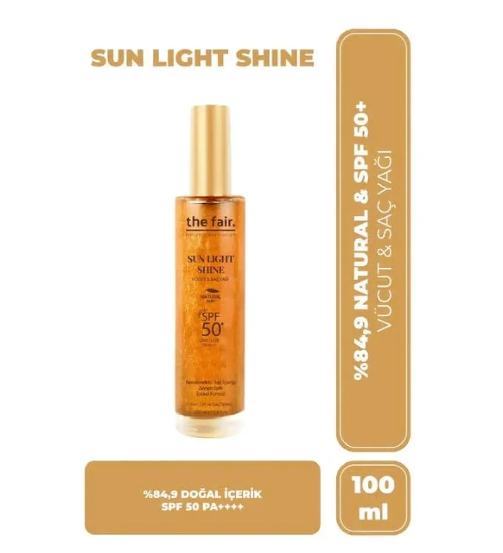 The Fair. Sun Light Shine Sfp 50+ PA++++ Vücut ve Saç Yağı 100 ml