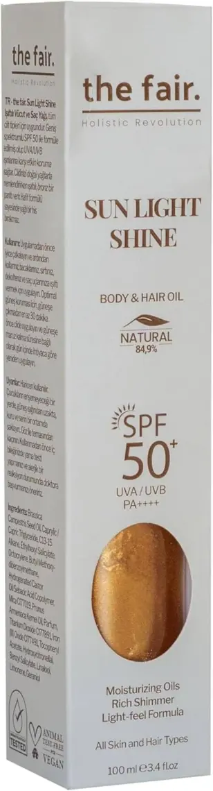 The Fair. Sun Light Shine Sfp 50+ PA++++ Vücut ve Saç Yağı 100 ml