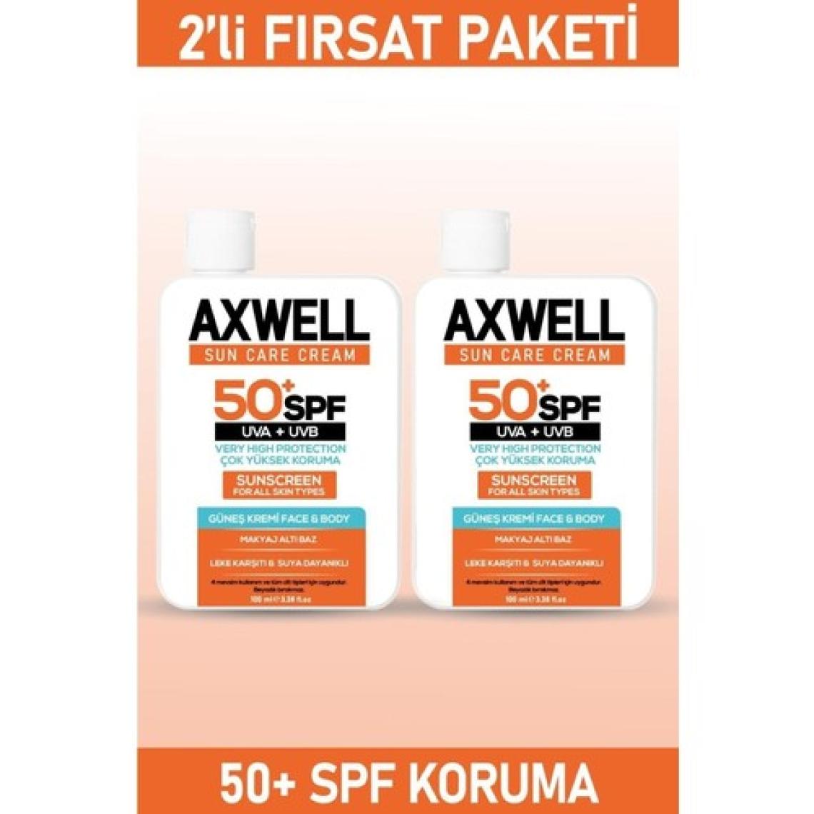 Axwell Spf 50+ 2li  Seti Leke Karşıtı Nemlendirici Yüksek Koruma Güneş Kremi 100ML