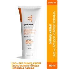 QL Yüz Güneş Kremi  50 SPF Faktör Leke Karşıtı 110 ML  Su Bazlı Kuru - Yağlı - Karma Ciltler İçin