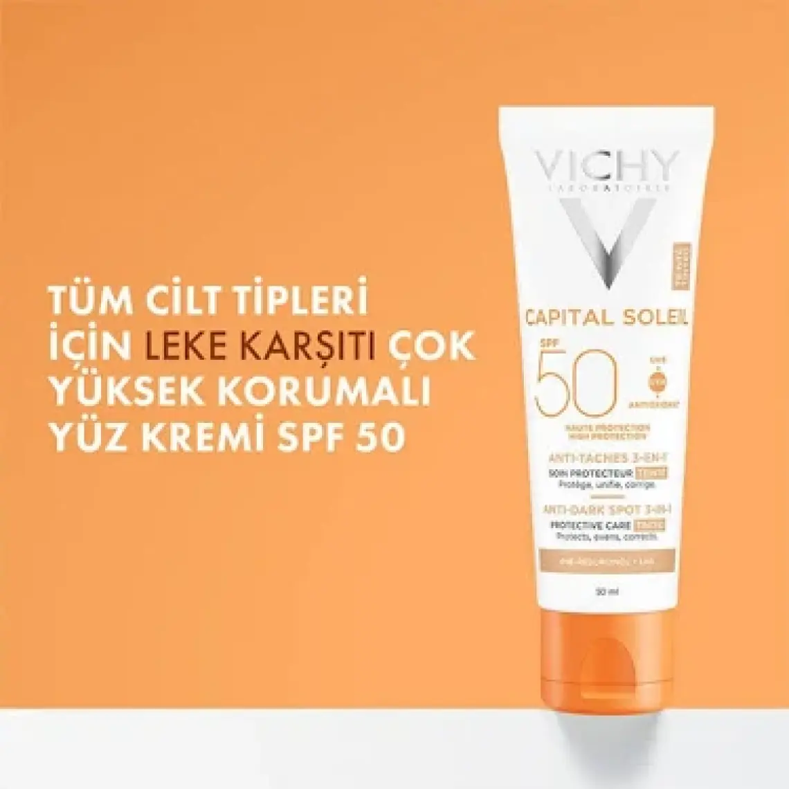 Vichy Capital Soleil Leke Karşıtı Güneş Koruyucu SPF50+ Tüm Ciltler İçin