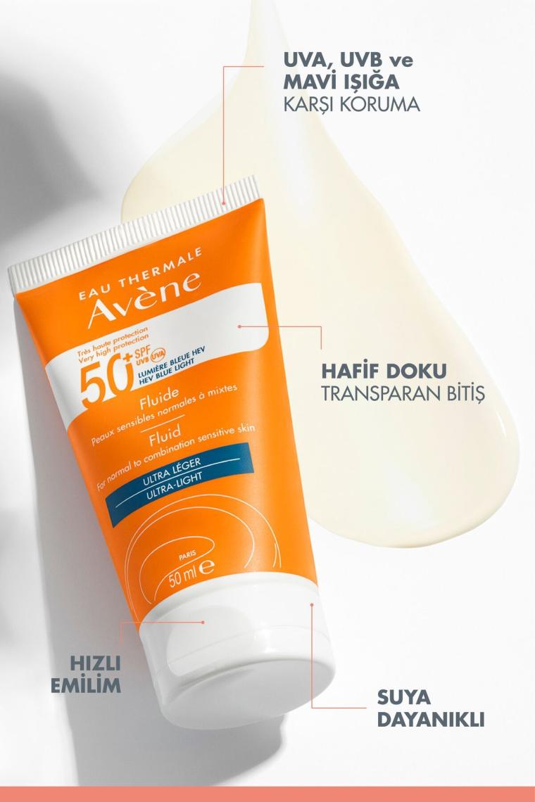 Fluid SPF 50+ Normal Veya Karma Ciltler için Yüksek Korumalı Güneş Kremi 50 ml
