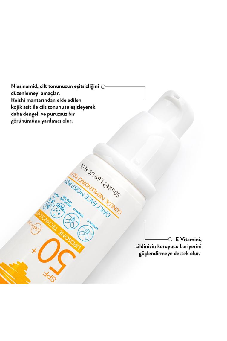 Lipozom Teknolojisi Günlük Nemlendirici Güneş Yüz Kremi 50spf 50ml