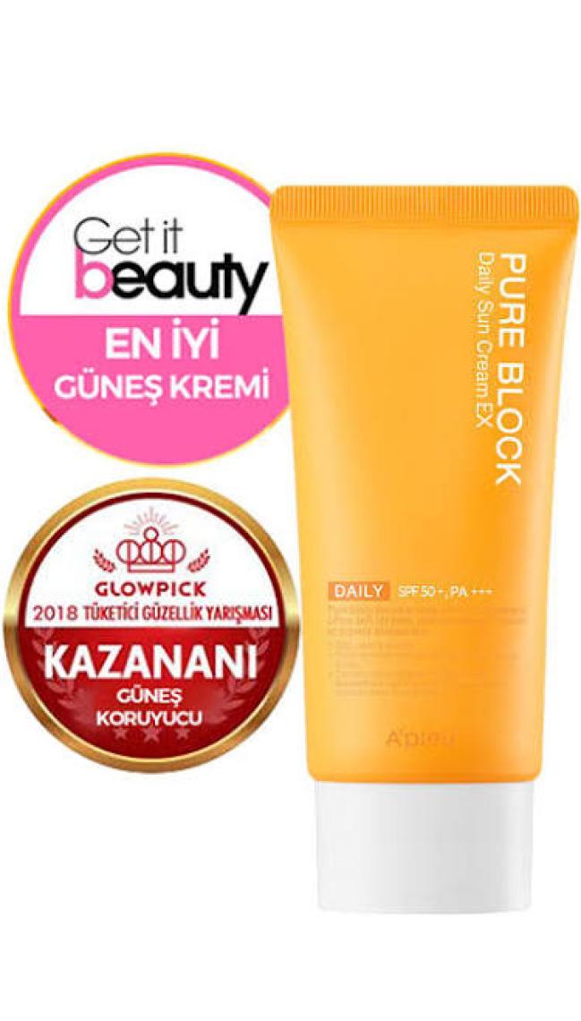 MISSHA Yapışkan His Bırakmayan Güneş Koruyucu A'PIEU Pure Block Natural Daily Sun Cream SPF50+/PA++++50ml