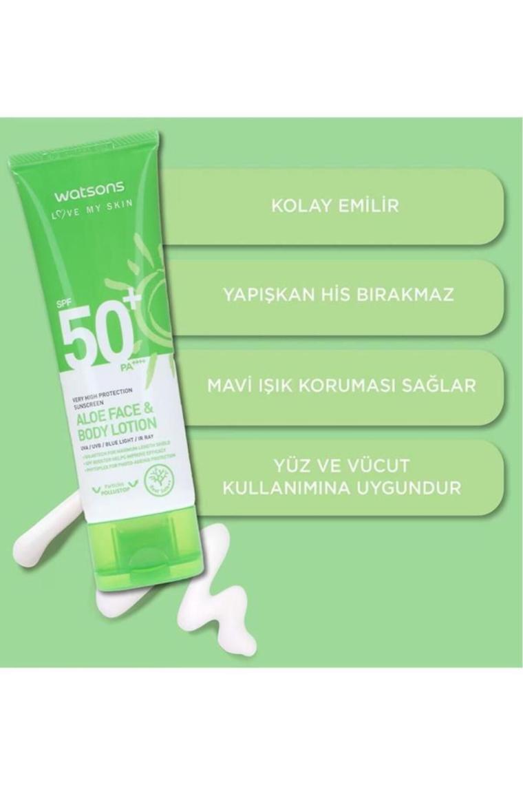 Watsons Protect. Aloe Face&bodylotıon SPF50 100ML
