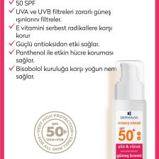 Dermavia Spf+50 Yüz ve Vücut Koruma Güneş Kremi Hassas Ciltler 100 ml