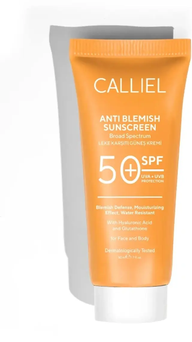 Calliel Leke Karşıtı Tüm Ciltler İçin Yüksek Korumalı 50 SPF Güneş Kremi Glutatyon Etkili 50 ML