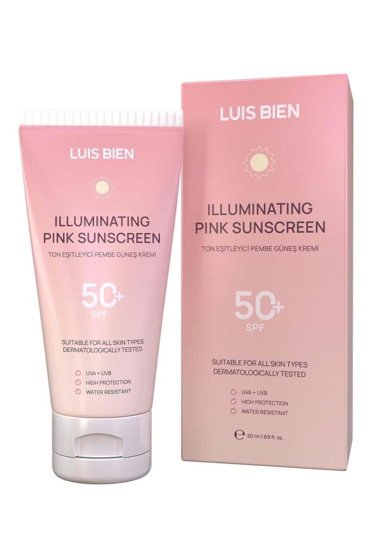 Ton Eşitleyici Spf 50+ Tüm Ciltler Için Yüksek Korumalı Pembe Güneş Kremi 50 Ml