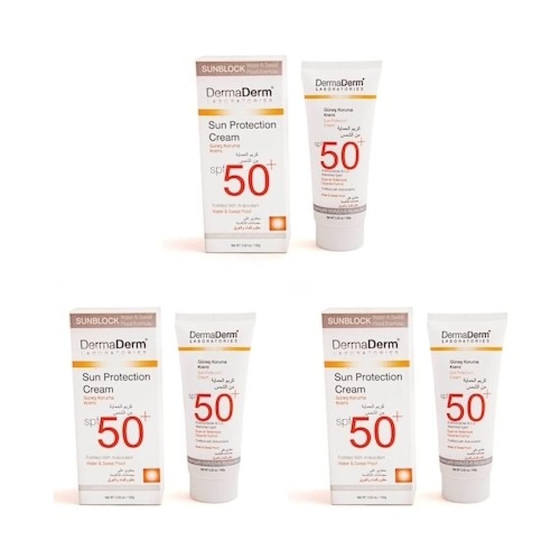 DermaDerm Güneş Kremi Spf 50 | Yüksek Uva/uvb Koruma | Yeni Üretim 100 gr 3 Adet