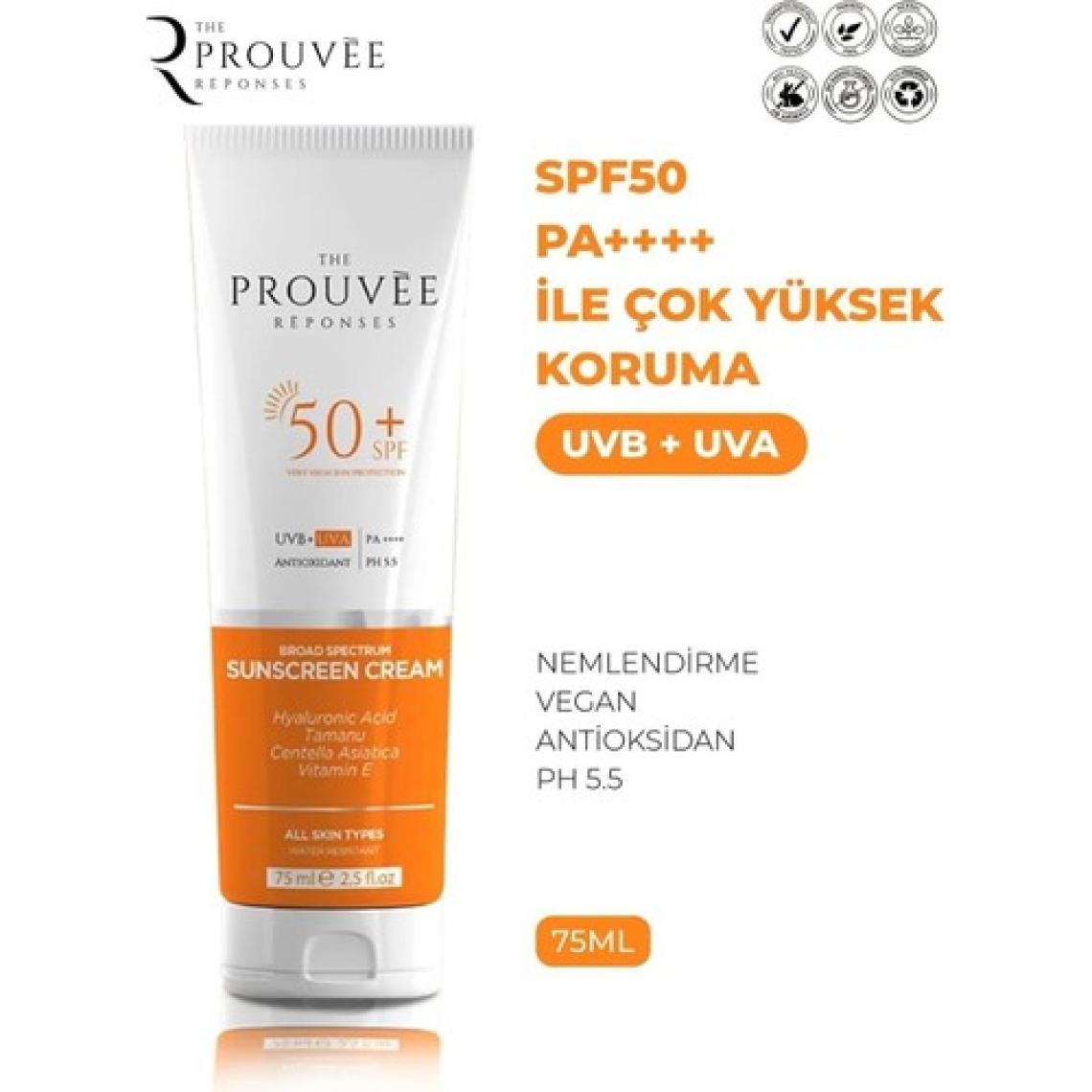 The Prouvee Reponses Çok Yüksek Korumalı Tüm Ciltler Güneş Kremi SPF 50+ (75 ml)