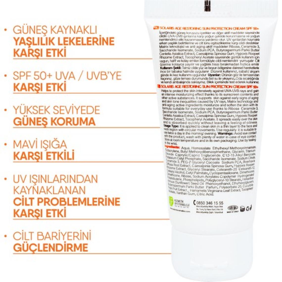 Solaris Güneş Kremi  SPF 50+ ( 50 ml )