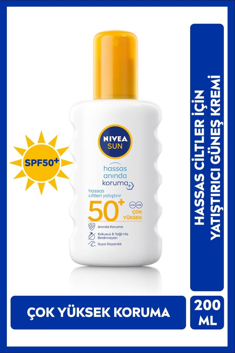 Sun Güneş Kremi Spf 50 Hassas Anında Koruma 200 ml Sprey,çok Yüksek Güneş Koruyucu