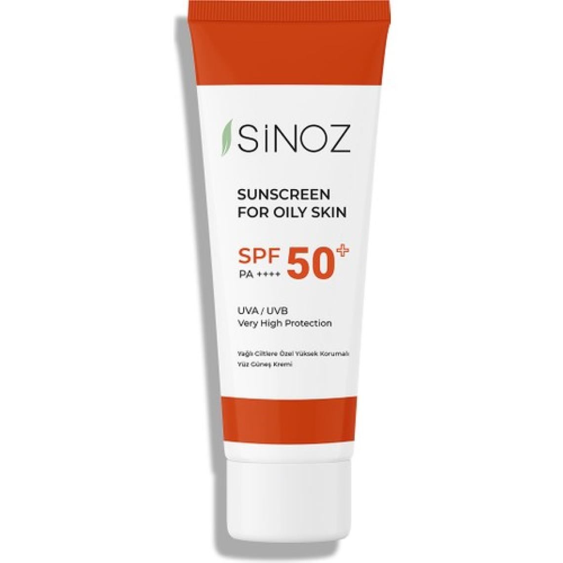 Sinoz Spf 50 Sebum Dengeleyici Aydınlatıcı Yüksek Koruma Yüz Güneş Kremi 50 ML Karma Yağlı Ciltler için