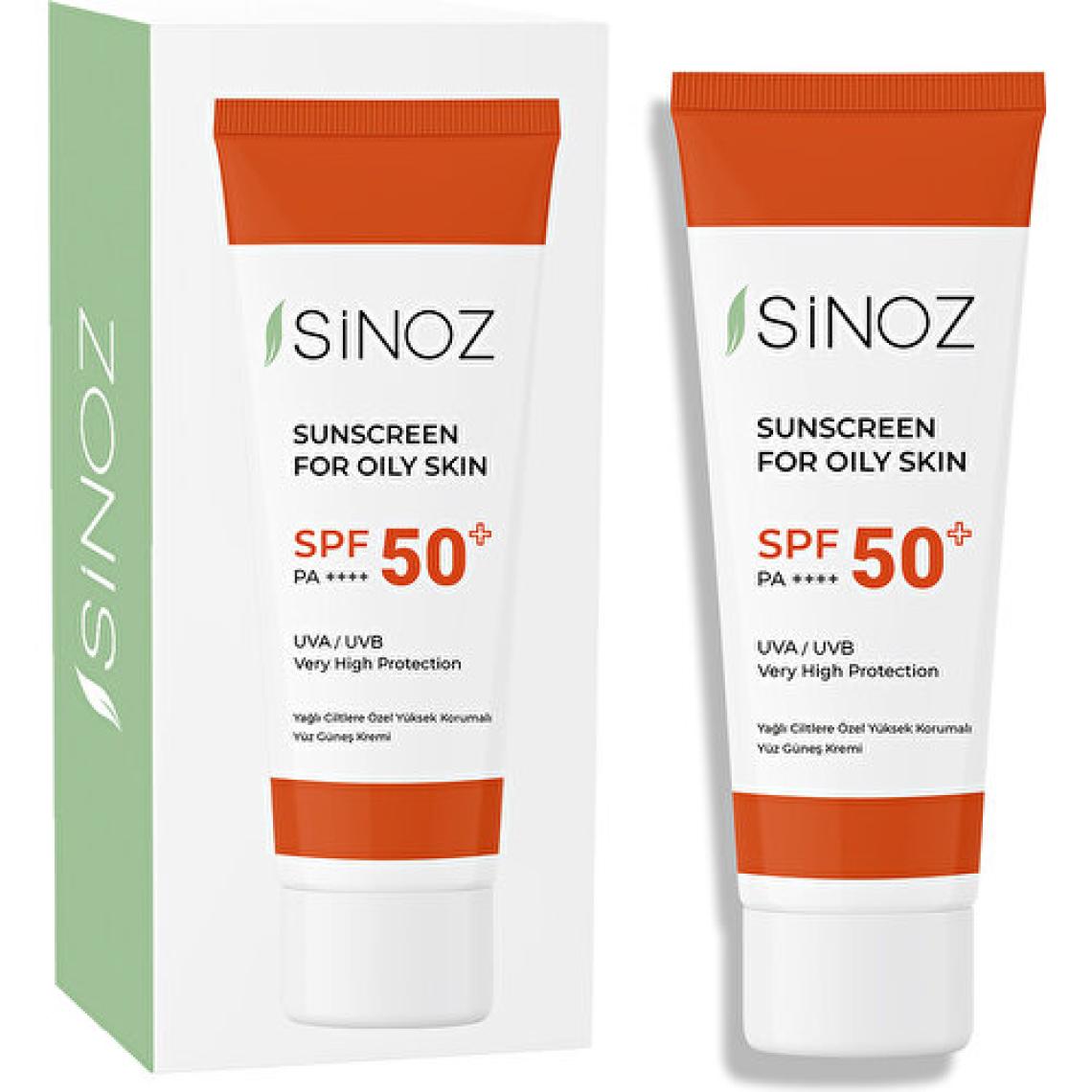 Sinoz Spf 50 Sebum Dengeleyici Aydınlatıcı Yüksek Koruma Yüz Güneş Kremi 50 ML Karma Yağlı Ciltler için