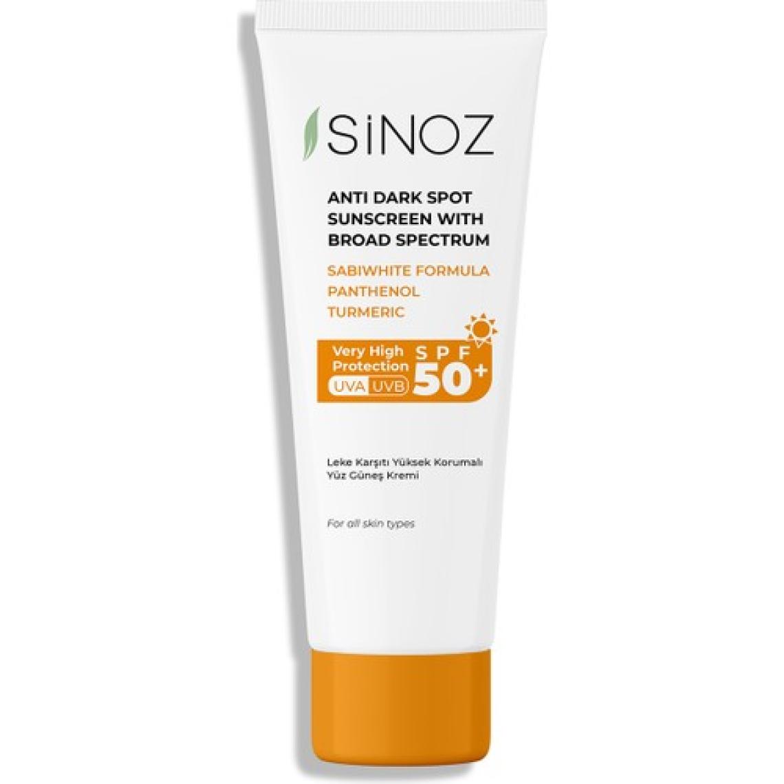 Sinoz Spf 50 Leke Karşıtı Yüksek Koruyucu Yüz Güneş Kremi 50 ml Normal Ve Kuru Ciltler Için